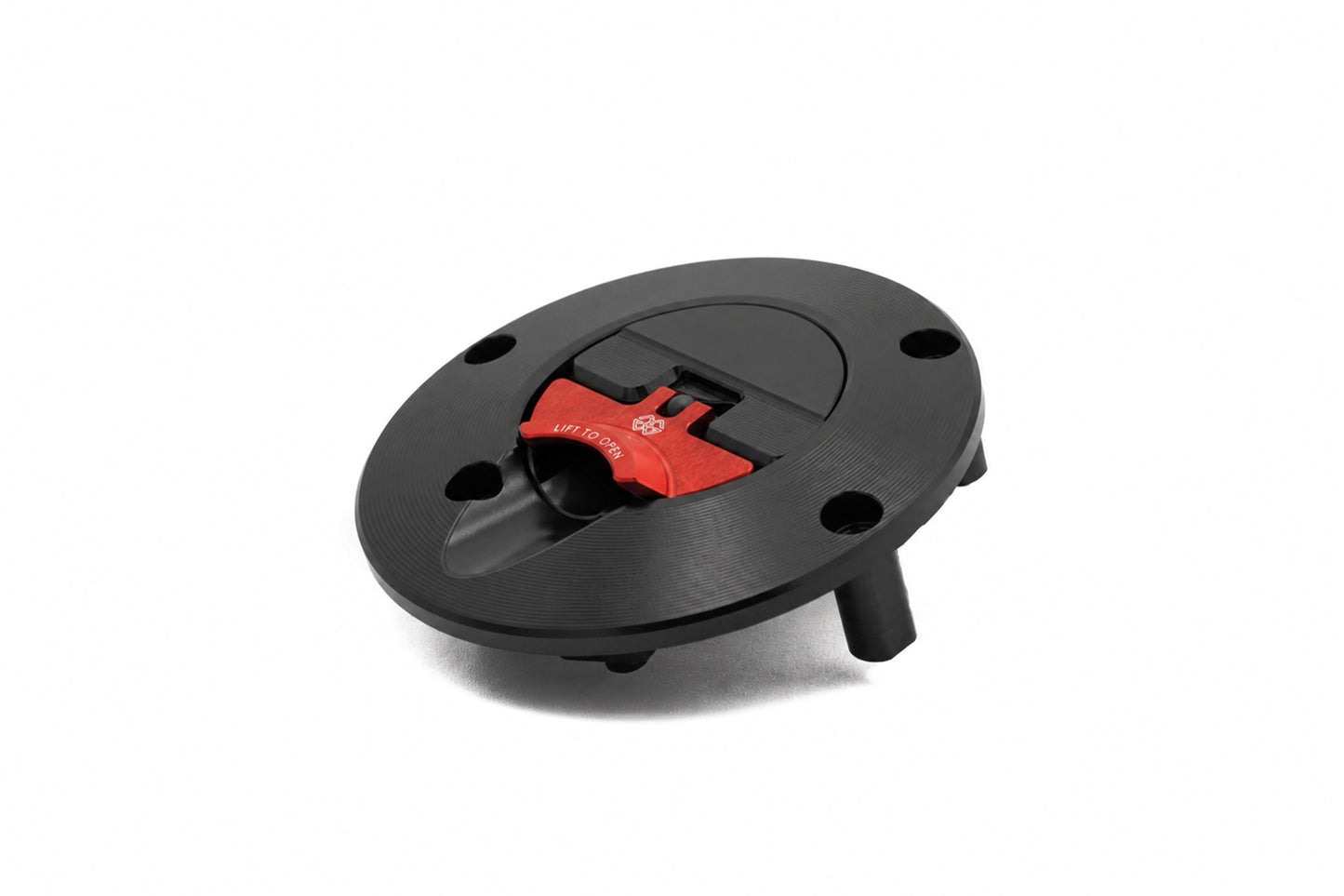 Gilles Tooling FCAP2 Quick-Release Tankdeckel | schwarz/rot | eintragungsfrei | passend für Triumph Street Triple 765 RS (H801) - Modelle (2023 - )