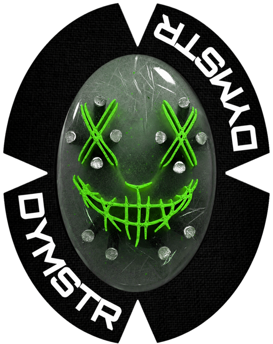 DymoStar JOKER FACE CRYSTAL CLEAR | Funken Knieschleifer mit Titan | Grün
