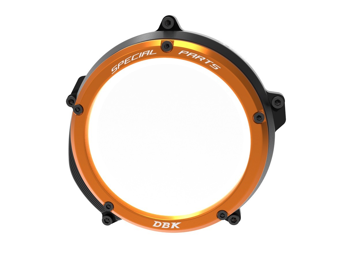 DBK Special Parts | CCKTM01 - KTM | BLACK-ORANGE | KLARER KUPPLUNGSDECKEL | passend für KTM 1290 & 1390 - Modelle (2016-2025)