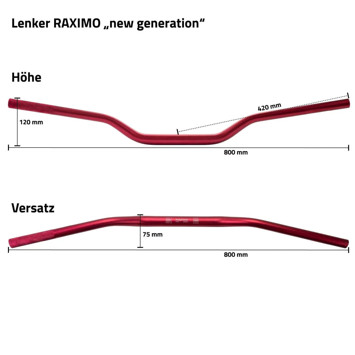 Raximo NewGen Alu Lenker | mit ABE | 28,6mm konisch | passend für Honda XL750 Transalp (RD16) - Modelle (2023-2024)