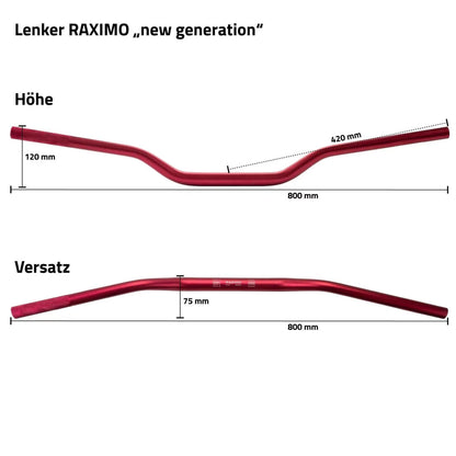Raximo NewGen Alu Lenker | mit ABE | 28,6mm konisch | passend für Honda XL750 Transalp (RD16) - Modelle (2023-2024)
