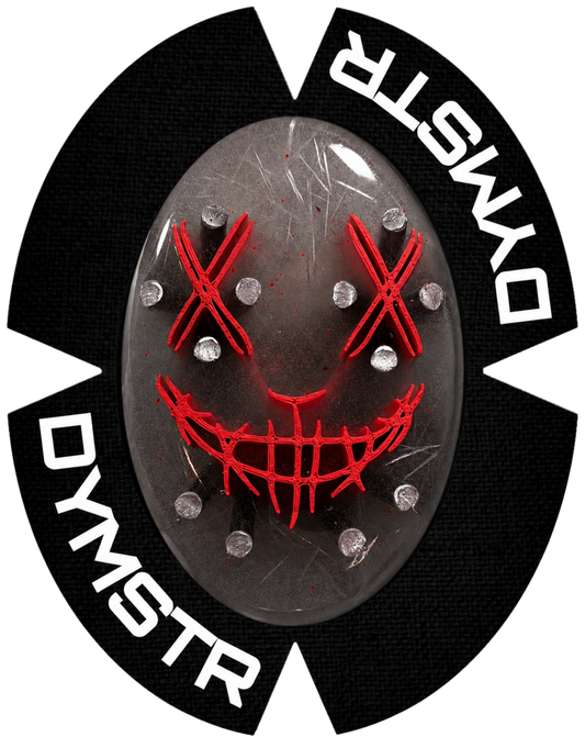 DymoStar JOKER FACE CRYSTAL CLEAR | Funken Knieschleifer mit Titan | Rot