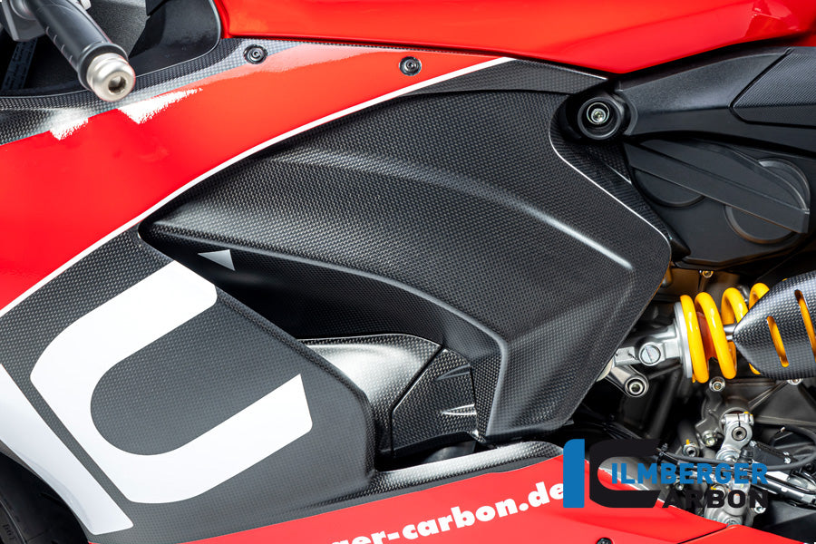 Ilmberger Carbon Abdeckung unterm Rahmen | links | matt | passend für Ducati Panigale V2 - Modelle (2020-2024)