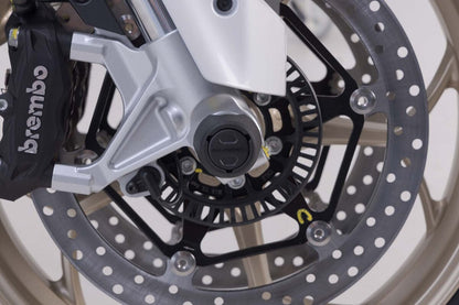 SW-Motech Sturzpad-Kit für Vorderachse | Schwarz. Moto Guzzi V100 Mandello/S, V85/TT/Strad.