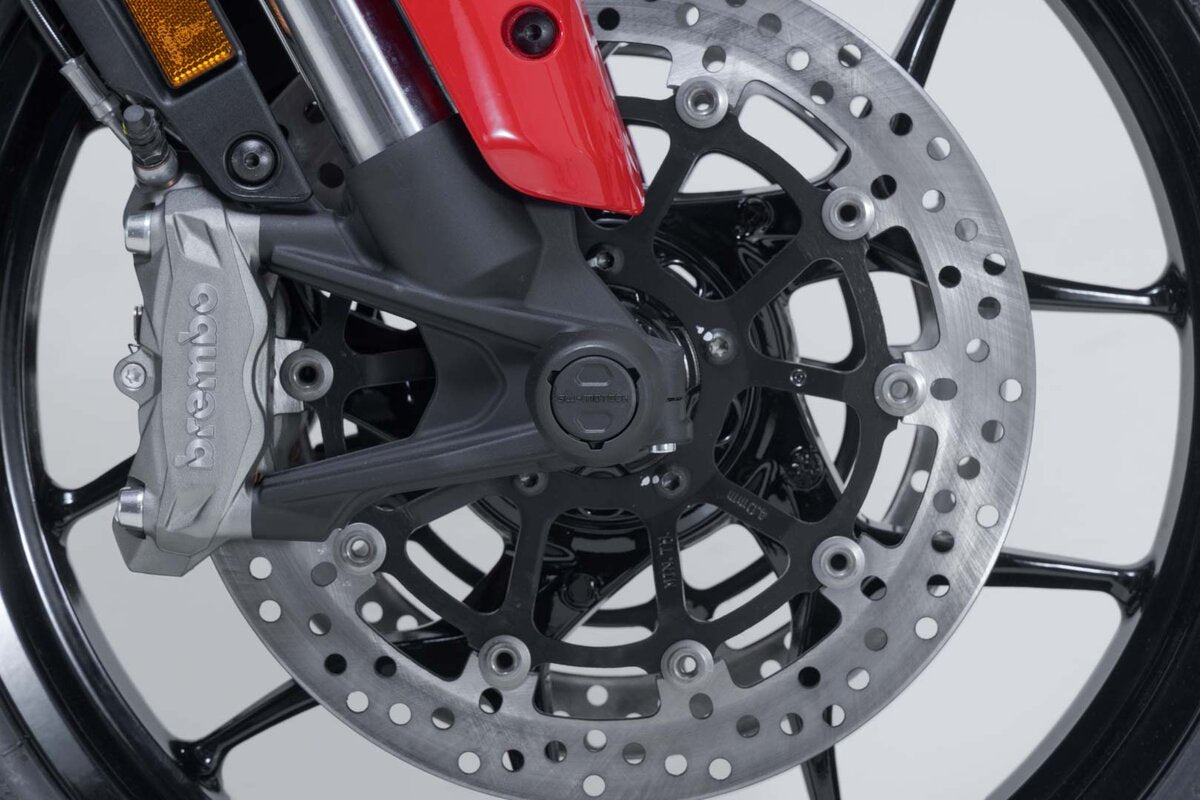SW-Motech Sturzpad-Kit für Vorderachse | Schwarz. Ducati Multistrada V2 / V2 S (24-).