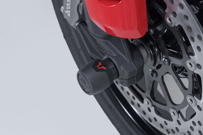 SW-Motech Sturzpad-Kit für Vorderachse | Schwarz. Ducati Multistrada V2 / V2 S (24-).
