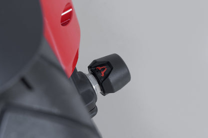 SW-Motech Sturzpad-Kit für Vorderachse | Schwarz. Ducati Multistrada V2 / V2 S (24-).