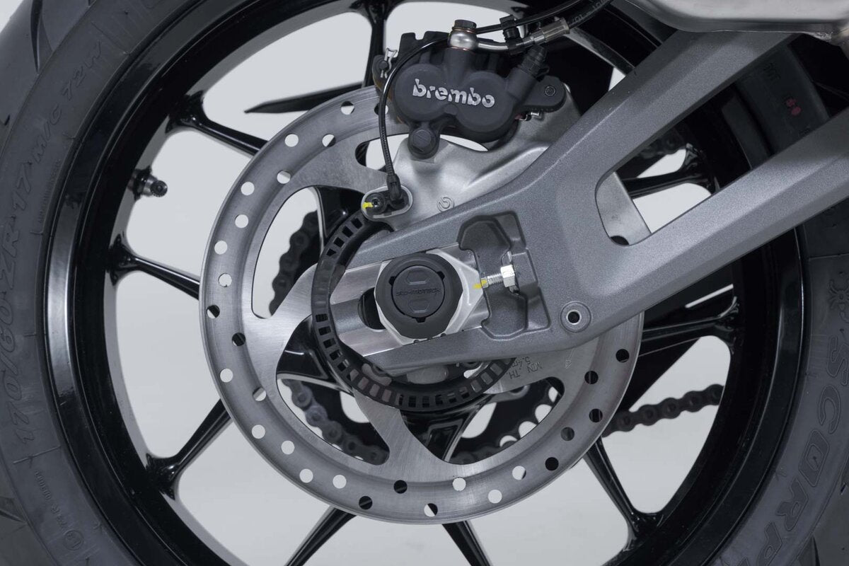 SW-Motech Sturzpad-Kit für Hinterachse | Schwarz. Ducati Multistrada V2 / V2 S (24-).