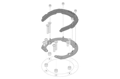 SW-Motech PRO Tankring | Schwarz. BMW/Kawasaki/Yamaha. 6 Schrauben.